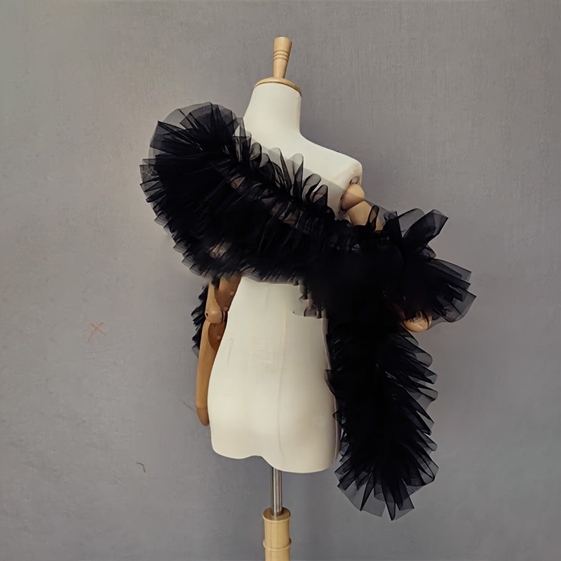 Photography Wedding - Black fluffy gauze shawl bride wedding