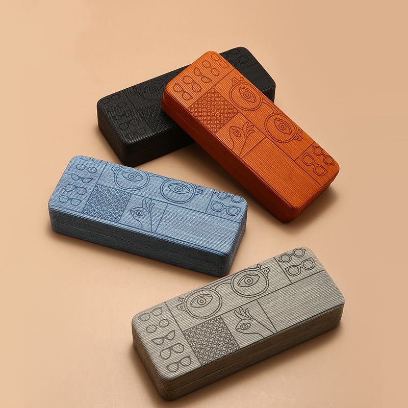 Lens Case Pouch - Fashionable Rectangular Flip-Top Hard Shell Glasses