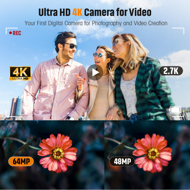 4K Digital Camera 64MP Photogr - Photography Nature Images recension och pris