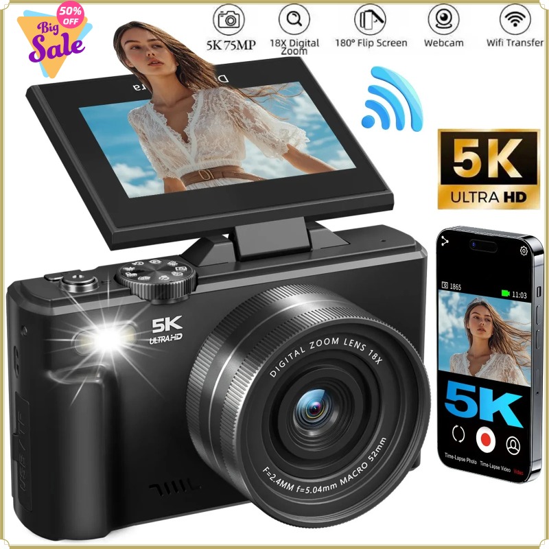 75MP Digital Camera 180° Flip  - Photography Nature Images recension och pris