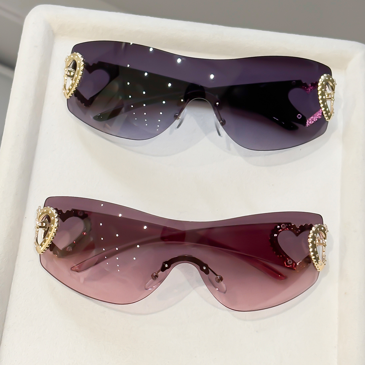 2pcs Y2K Integrated Frameless  - Photography Fashion recension och pris