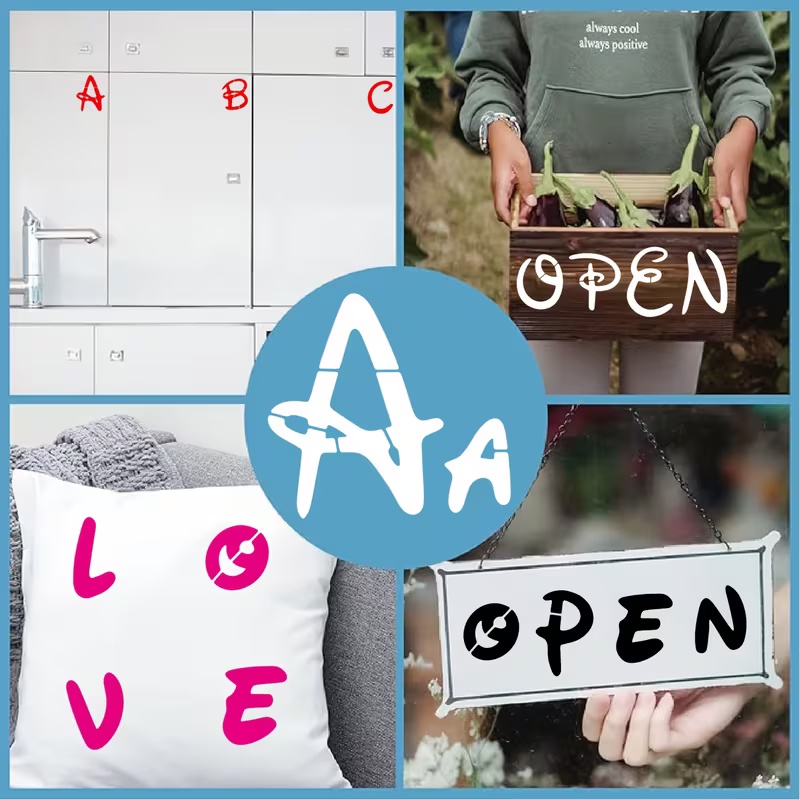 26PCS 2.95x2.95 inch Alphabet  - Photography Font recension och pris