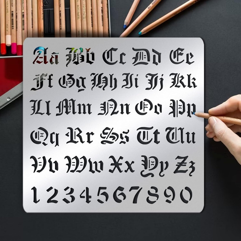 Matte Metal Letters Stencils G - Photography Font recension och pris