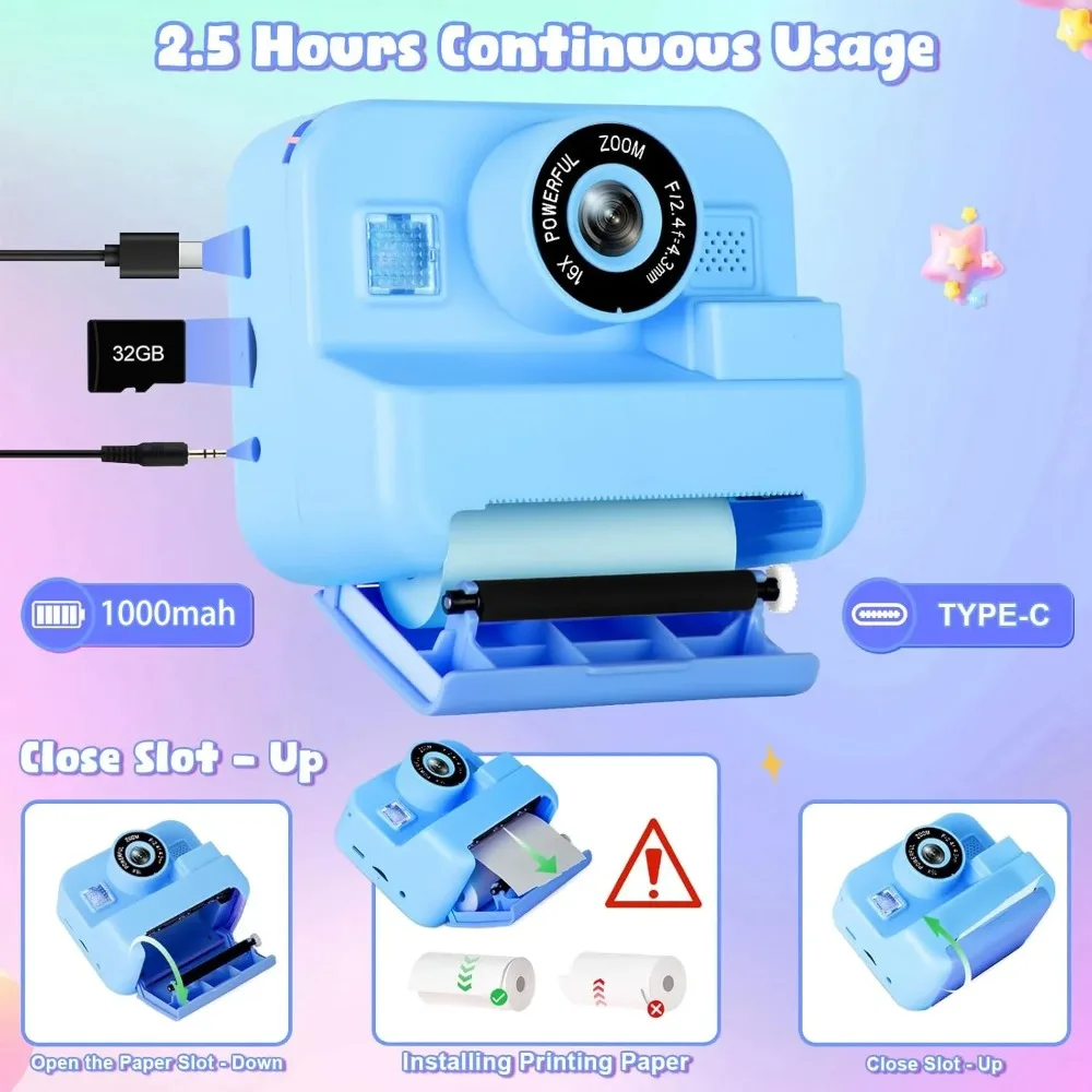 Kids Camera Instant Print 32G  - Photography Nature Images recension och pris