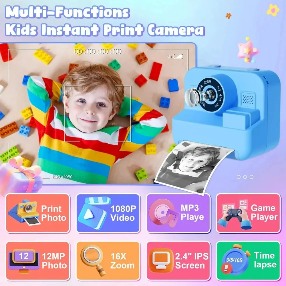 Kids Camera Instant Print 32G  - Photography Nature Images recension och pris
